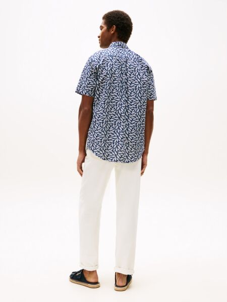 LINEN BLEND PRINT S/S RF SHIRT