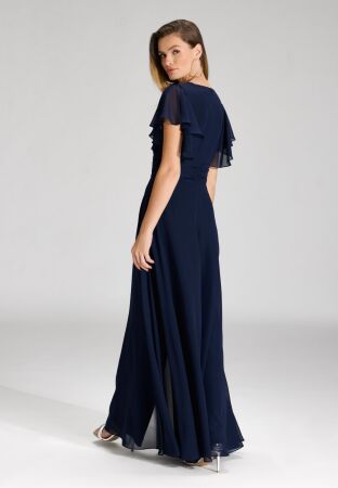 Chiffon Jumpsuit mit &Uuml;berrock und V