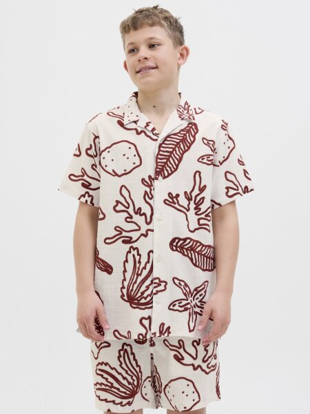 JORLUKE CRINKLE AOP SHIRT SS JNR