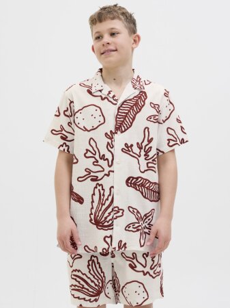 JORLUKE CRINKLE AOP SHIRT SS JNR