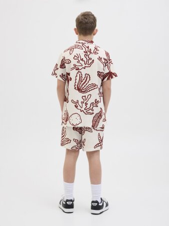 JORLUKE CRINKLE AOP SHIRT SS JNR