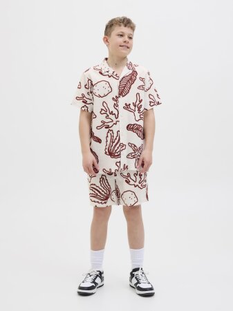 JORLUKE CRINKLE AOP SHIRT SS JNR