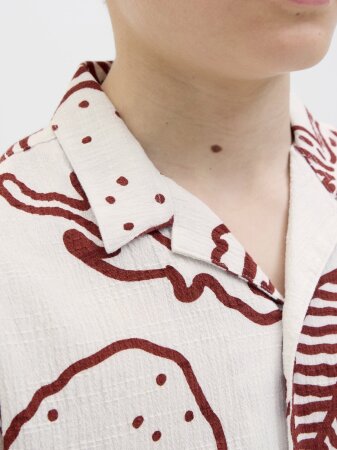 JORLUKE CRINKLE AOP SHIRT SS JNR