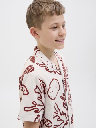 JORLUKE CRINKLE AOP SHIRT SS JNR