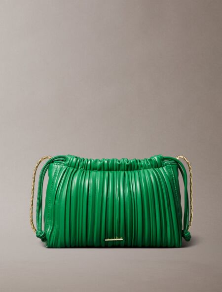 DRAWSTRING PLISSE CROSSBODY