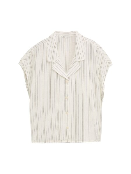 linen mix shirt with lapel