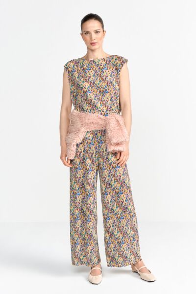 Printed Crinkle Top