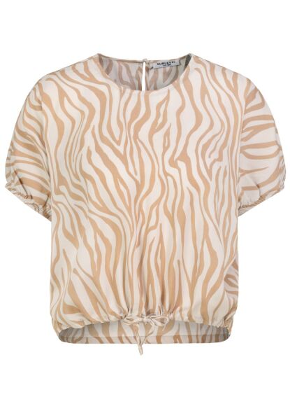 DOB crop Bluse, kurzarm, überschnit