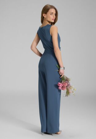 Jumpsuit aus Crepe Jersey mit Drapi