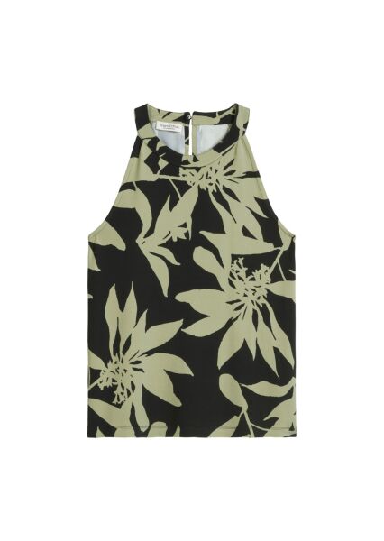 Top, high neck, aop