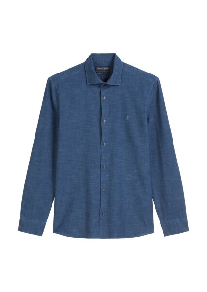 Spread collar, long sleeve, round h