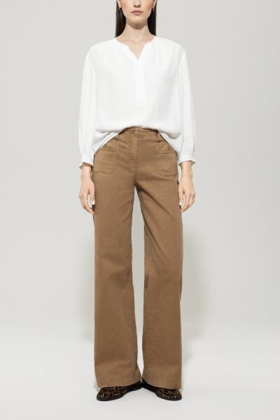Tunika-Bluse aus Seiden-Mix
