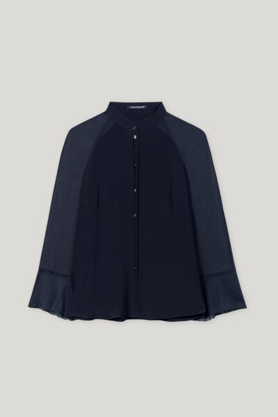 Weite Bluse aus Seiden-Mix
