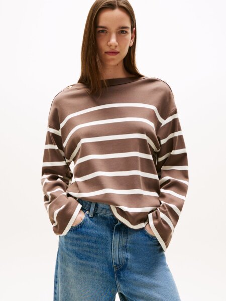 LWK GOLD BUTTON BOAT-NK LS TEE