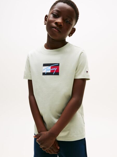 TOMMY SCRIPT FLAG PRINT TEE SS