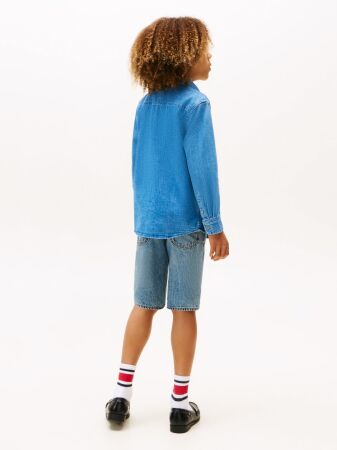 MID BLUE DENIM SHIRT LS