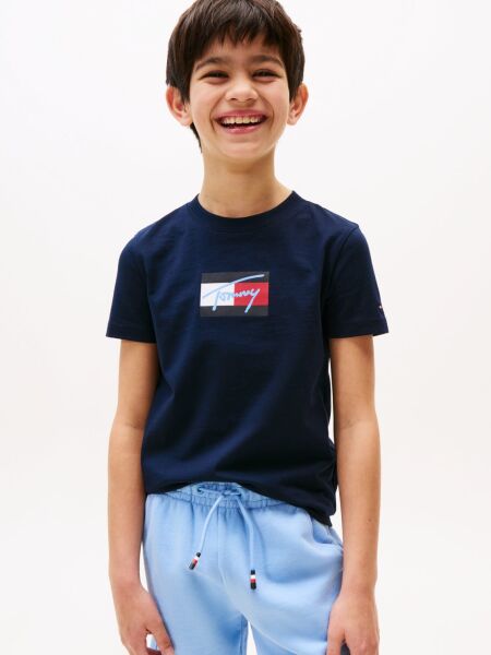 TOMMY SCRIPT FLAG PRINT TEE SS