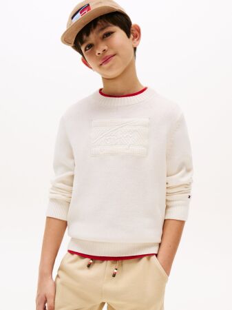 TOMMY SCRIPT FLAG TONAL SWEATER