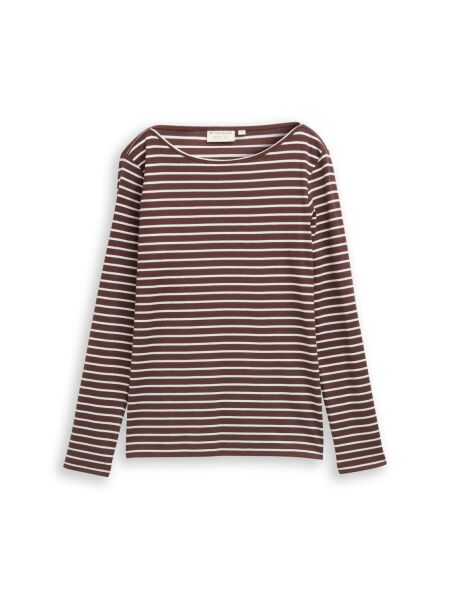 T-shirt striped boatneck