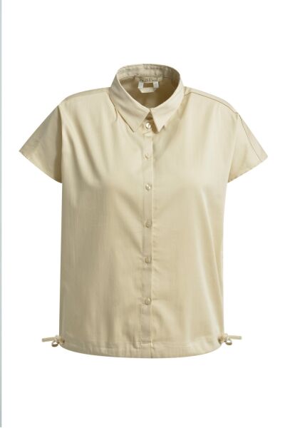 DROPPED SHOULDER DRAWSTRING HEM BLO