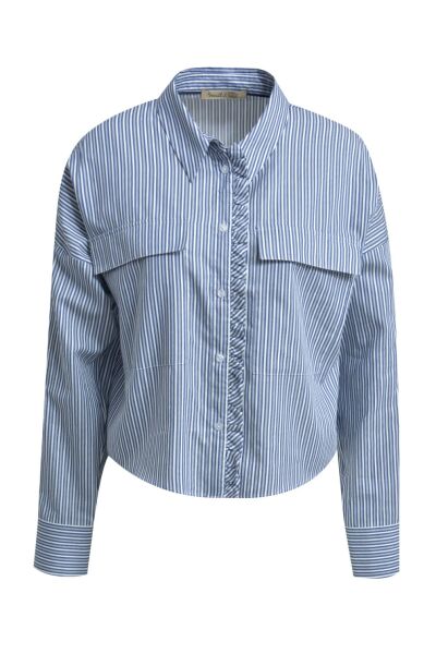 STRIPED CROPPED BLOUSE WITH RUFFLES
