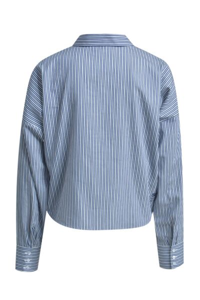 STRIPED CROPPED BLOUSE WITH RUFFLES