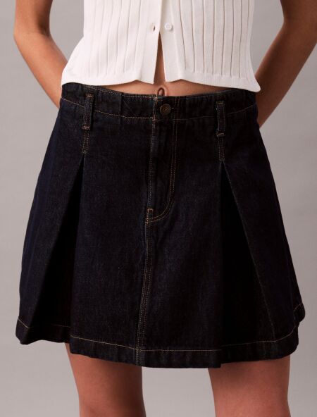 PLEATED DENIM SKIRT CK CLASSIC R