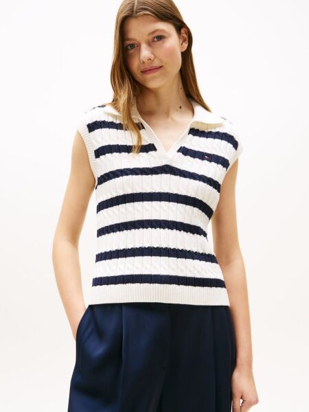 CO CABLE MID GG OPEN POLO VEST
