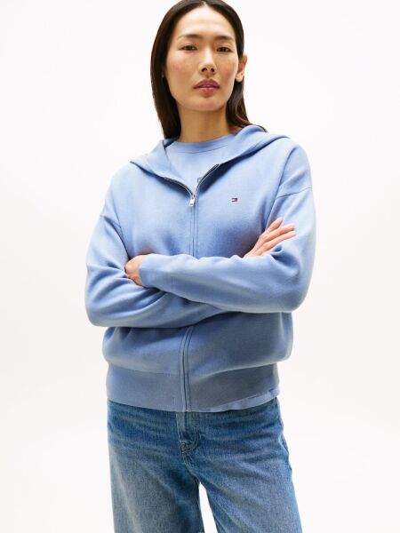 CO JERSEY STITCH ZIP HOOD CARDI