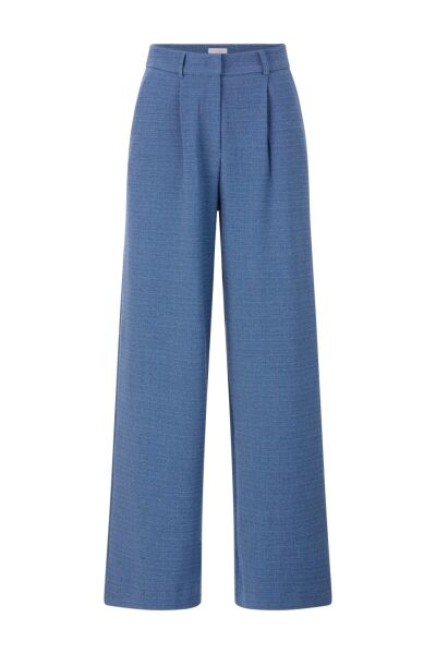 Blue Melange Pleated Pants