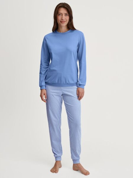 DAMEN Pyjama mit Bündchen