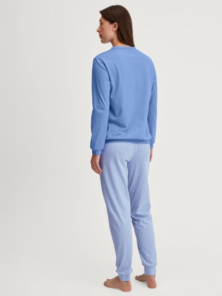 DAMEN Pyjama mit Bündchen