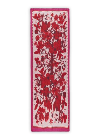 PRINTED SCARF VISCOSE FLOWERS rot-9