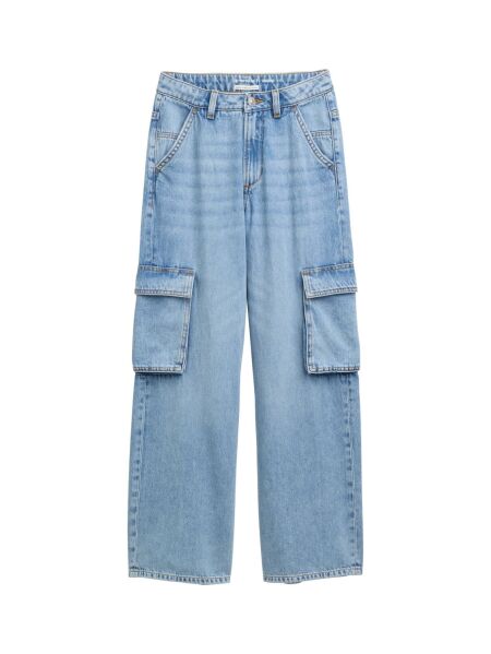wide leg cargo denim
