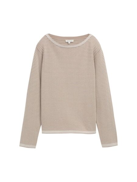 knit pullover with bubble stru