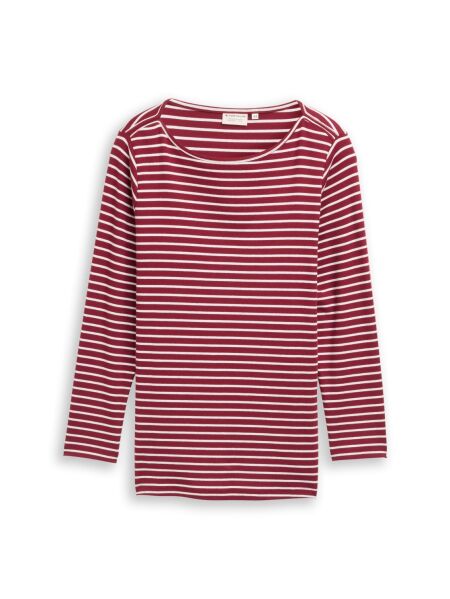 T-shirt striped boatneck