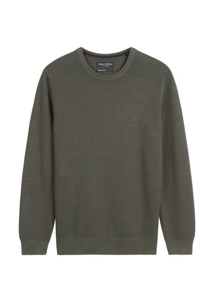 Crewneck, cotton slub, piqué struct
