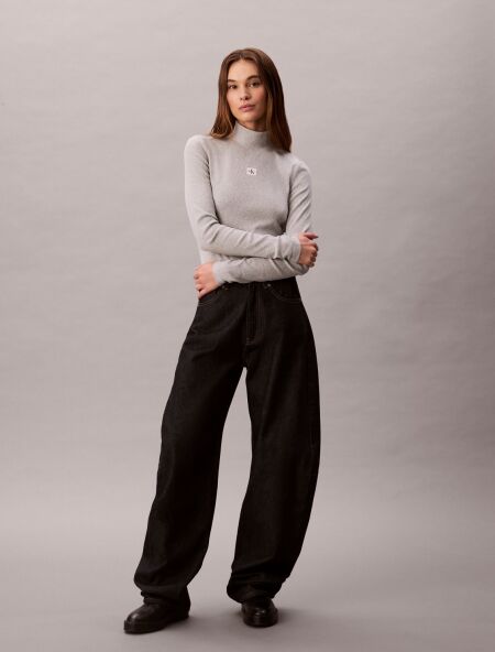 LS WOVEN LABEL TURTLENECK