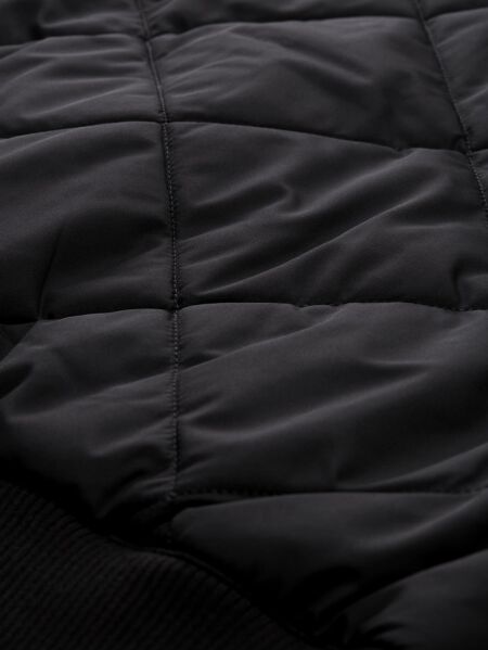 quilted bomber collar jacket