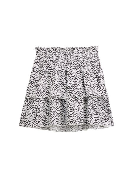 allover printed volant skirt