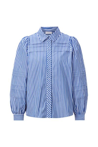 Striped Blouse with Pin Tucks