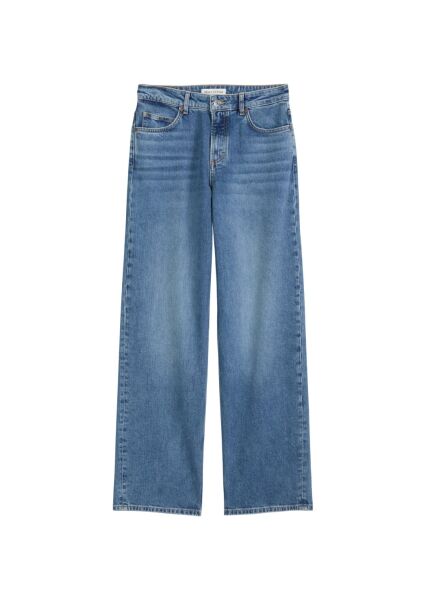 Denim trousers, mid waist, wide fit