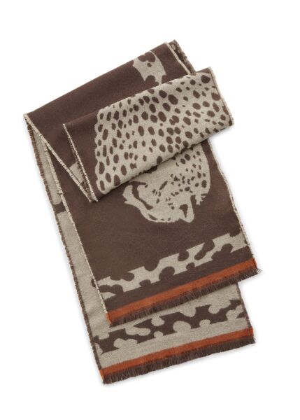 JACQUARD SCARF POLYACRYLIC LEOPARD