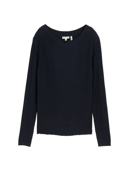 knit rib boatneck pullover