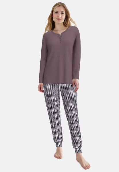 Pyjama, 3-Knopfv., Bündchen