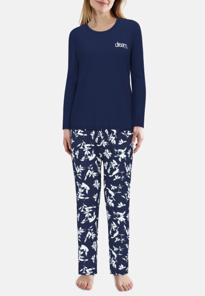 Pyjama, Rundhals, offen