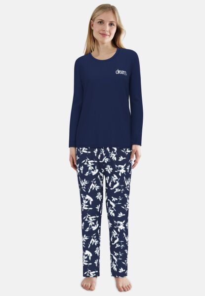 Pyjama, Rundhals, offen