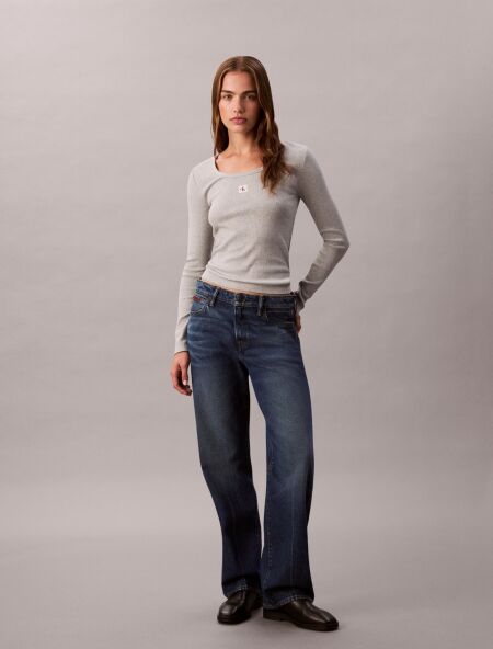 LS WOVEN LABEL 2X2 RIB SCOOP NEC