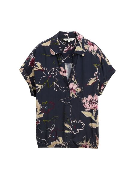 blouse printed shortsleeve