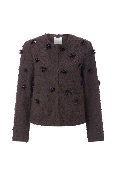 Straight Jacket with Flower Sequin